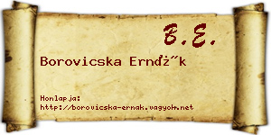 Borovicska Ernák névjegykártya